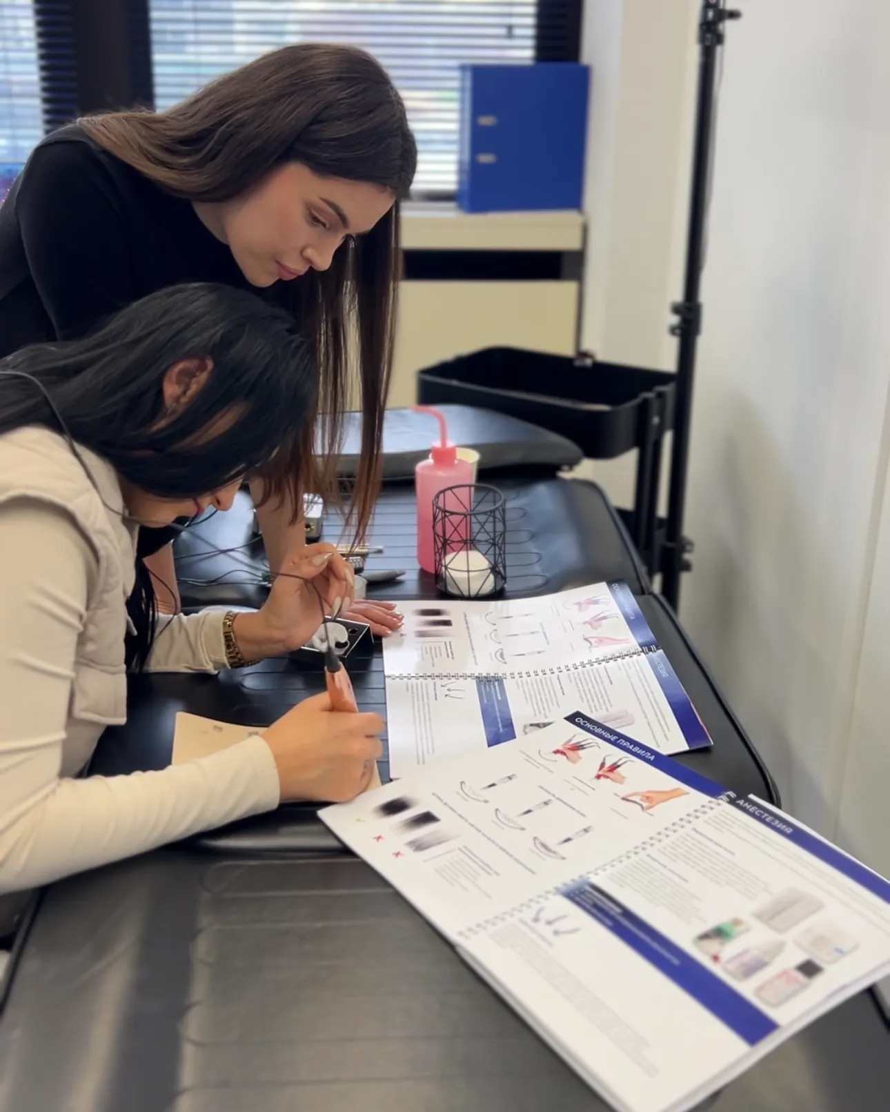 Basic Lips training — working through the manual with a student